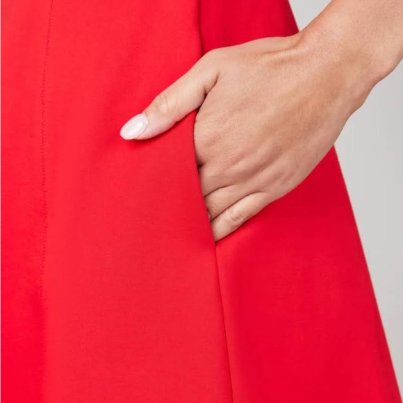 SPANX Perfect Fit & Flare Red Ponte Dress Sleeveless Pockets High Neck | XL - Picture 7 of 12